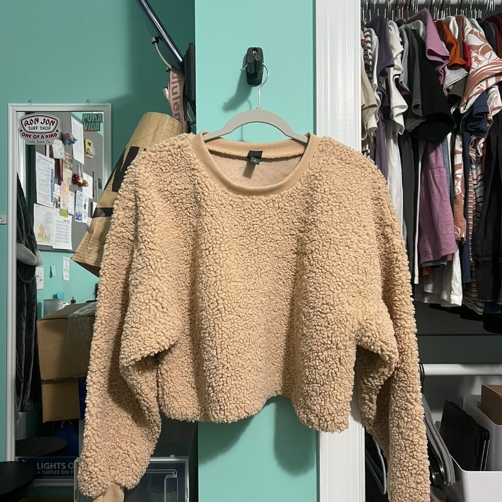 Wild Fable Cropped Sherpa Sweatshirt